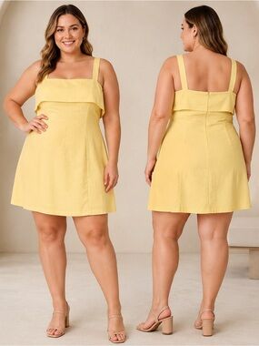 Banana Republic Yellow Ruffle Mini Dress